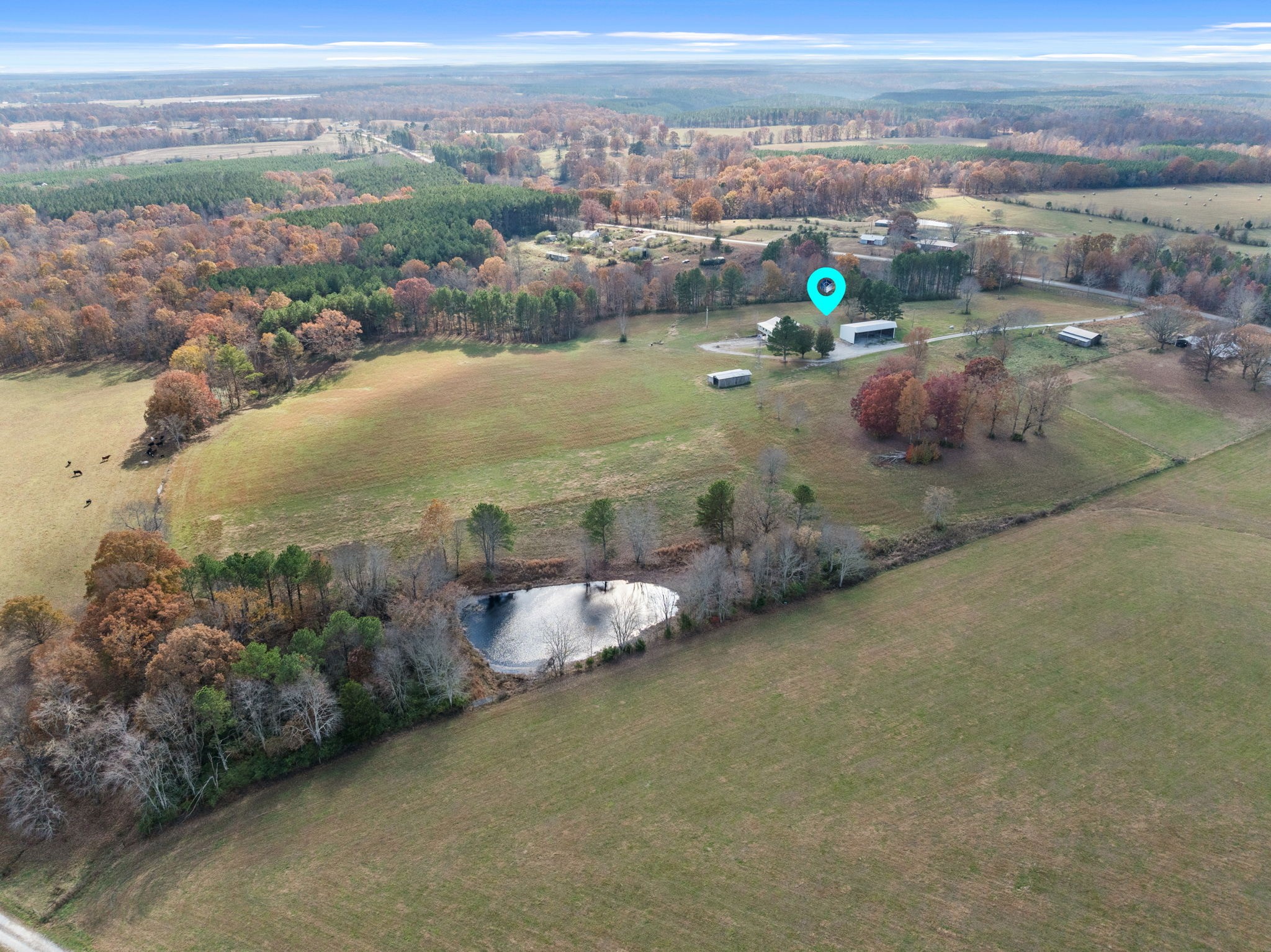 9680 Buttermilk Ridge Road Lawrenceburg, TN 38464 - Photo 45 of 61 an aerial view of a house with a yard