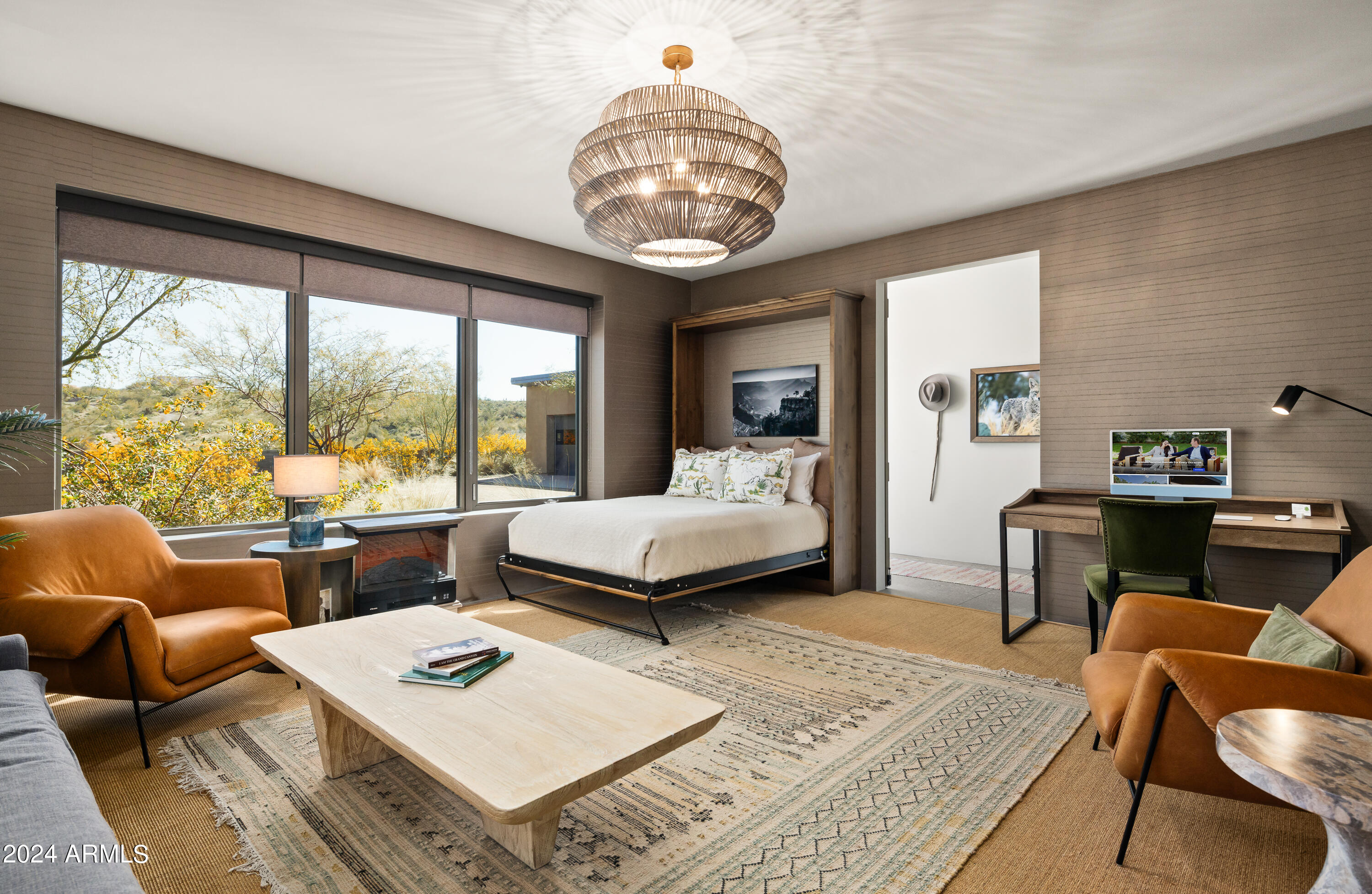 15212 North Sandy Blf Road Fort McDowell, AZ 85264 - Photo 38 of 66 a bedroom with a bed a large window and a couch