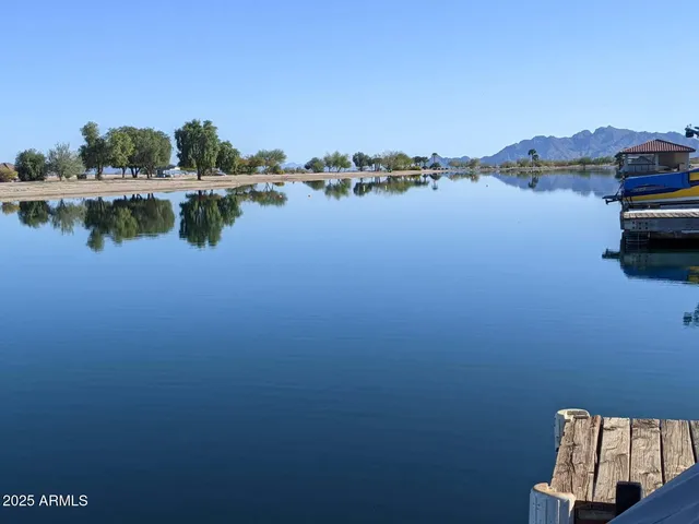 a view of lake and mountain
