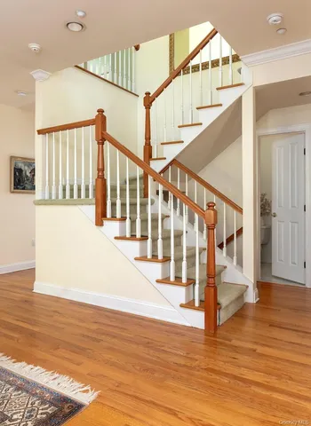 a view of an entryway with a rug