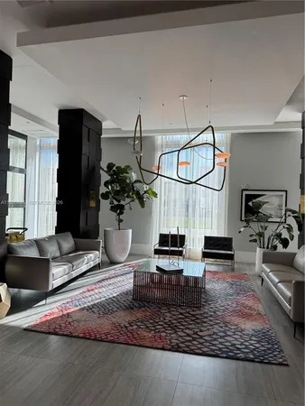 a living room with furniture