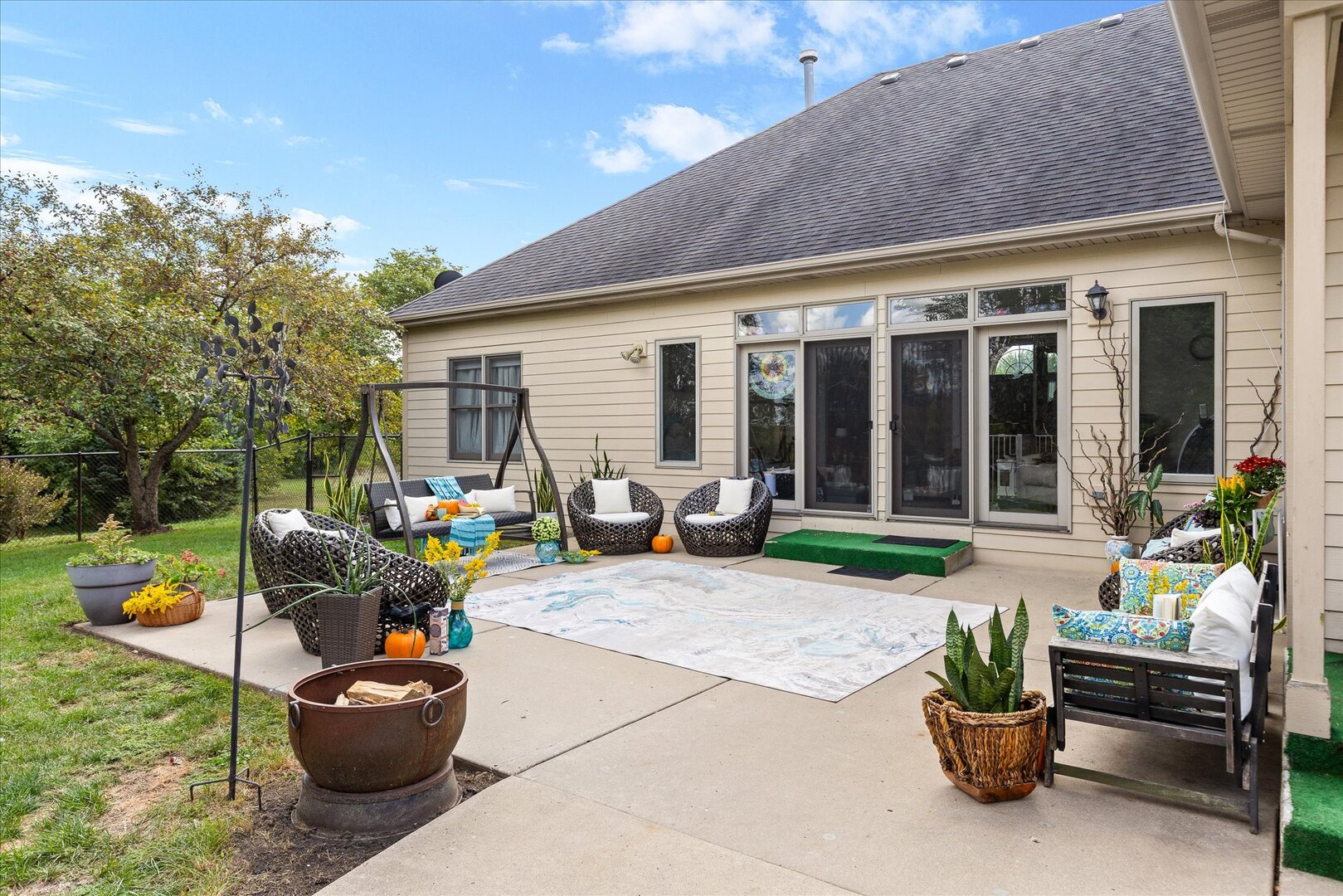 1330 Airport Road Morris, IL 60450 - Photo 43 of 53 a view of a backyard with sitting area and furniture