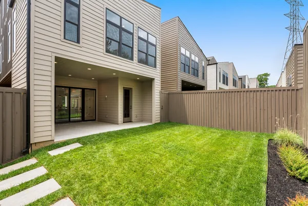 a view of a backyard with a garden