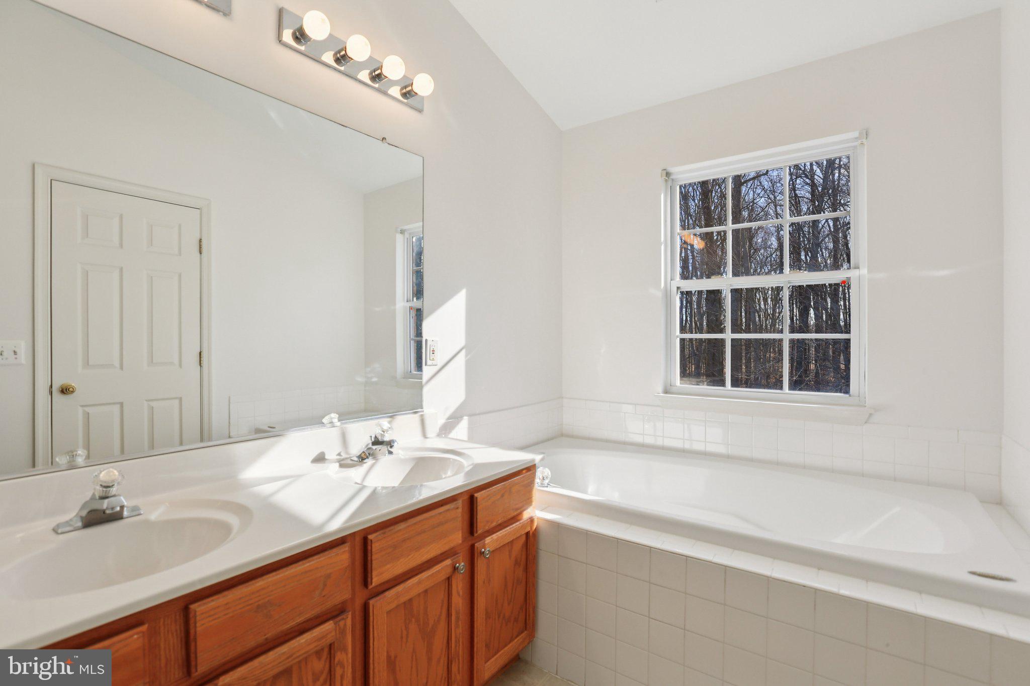 8046 Pennington Drive Laurel, MD 20724 - Photo 9 of 12 a bathroom with a sink double vanity and a bathtub