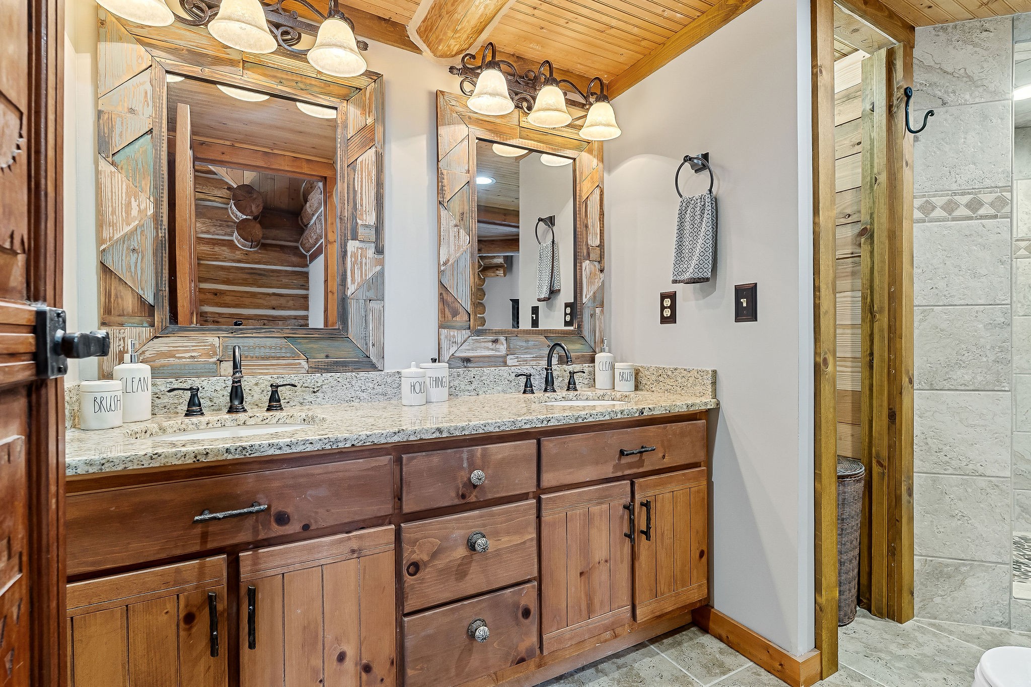 562 Rocky Ridge Road East Rock Island, TN 38581 - Photo 44 of 69 a bathroom with a granite countertop sink mirror and double