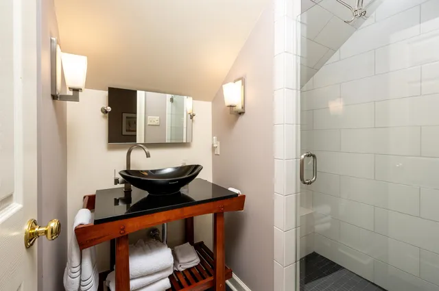 a view of a room with chairs