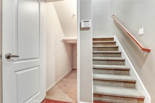 a view of an entryway with stairs