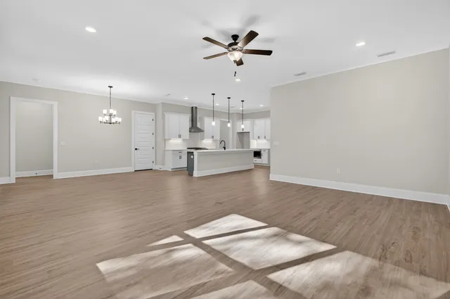 a kitchen with counter top space and sink