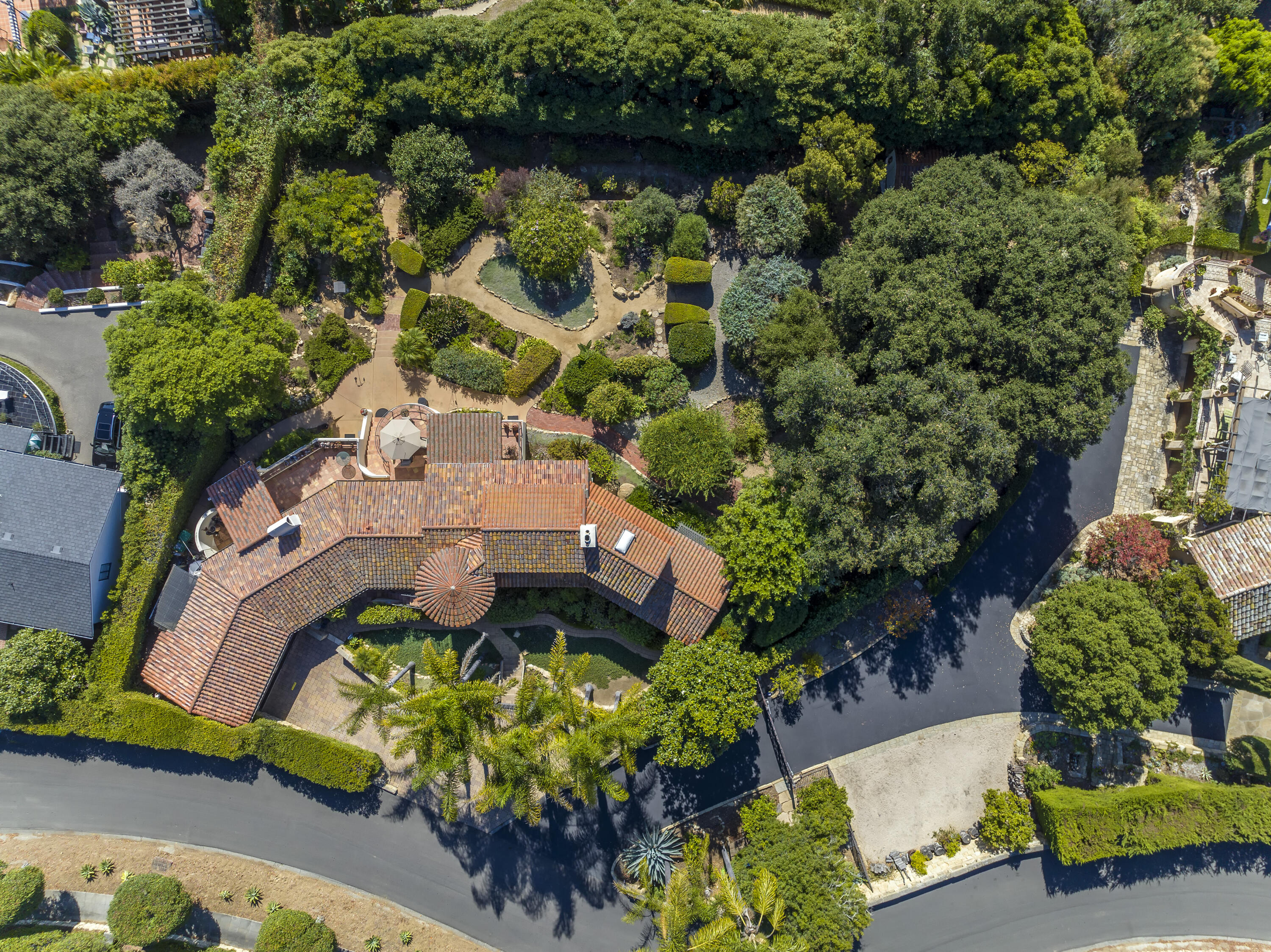 1611 Paterna Road Santa Barbara, CA 93103 - Photo 13 of 13 an aerial view of a house with a yard and garden