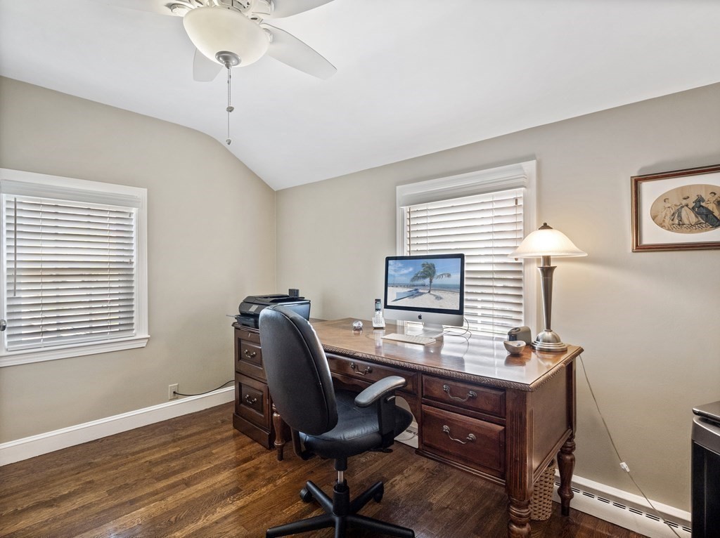 43 Windsor Road Stoneham, MA 02180 - Photo 28 of 42 a view of a workspace with furniture and a window