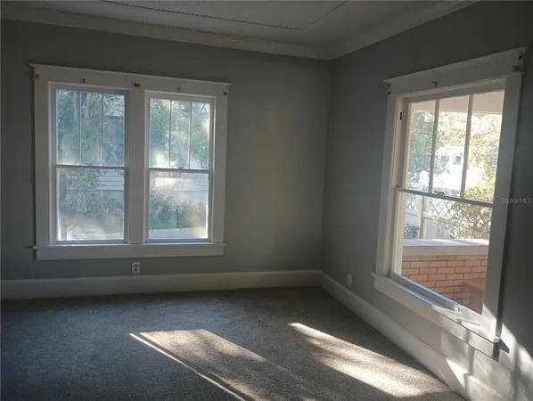 an empty room with a window