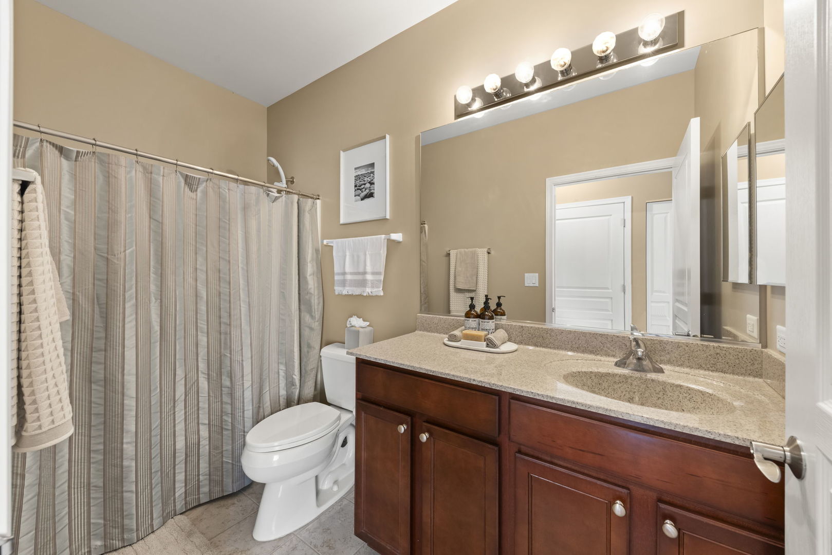 929 Fairmont Road Pingree Grove, IL 60140 - Photo 25 of 28 a bathroom with a granite countertop sink toilet and shower