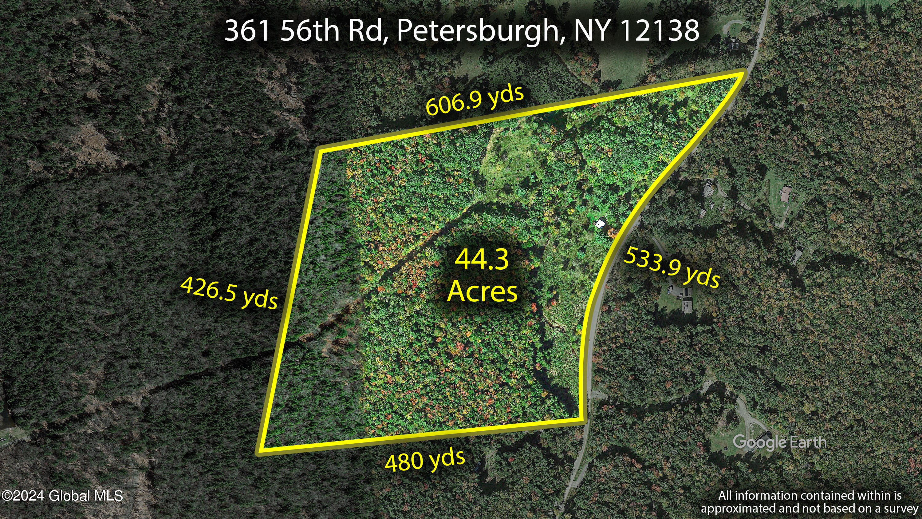 361 Fifty Six Road Poestenkill, NY 12138 - Photo 2 of 32 Property Line Overlay