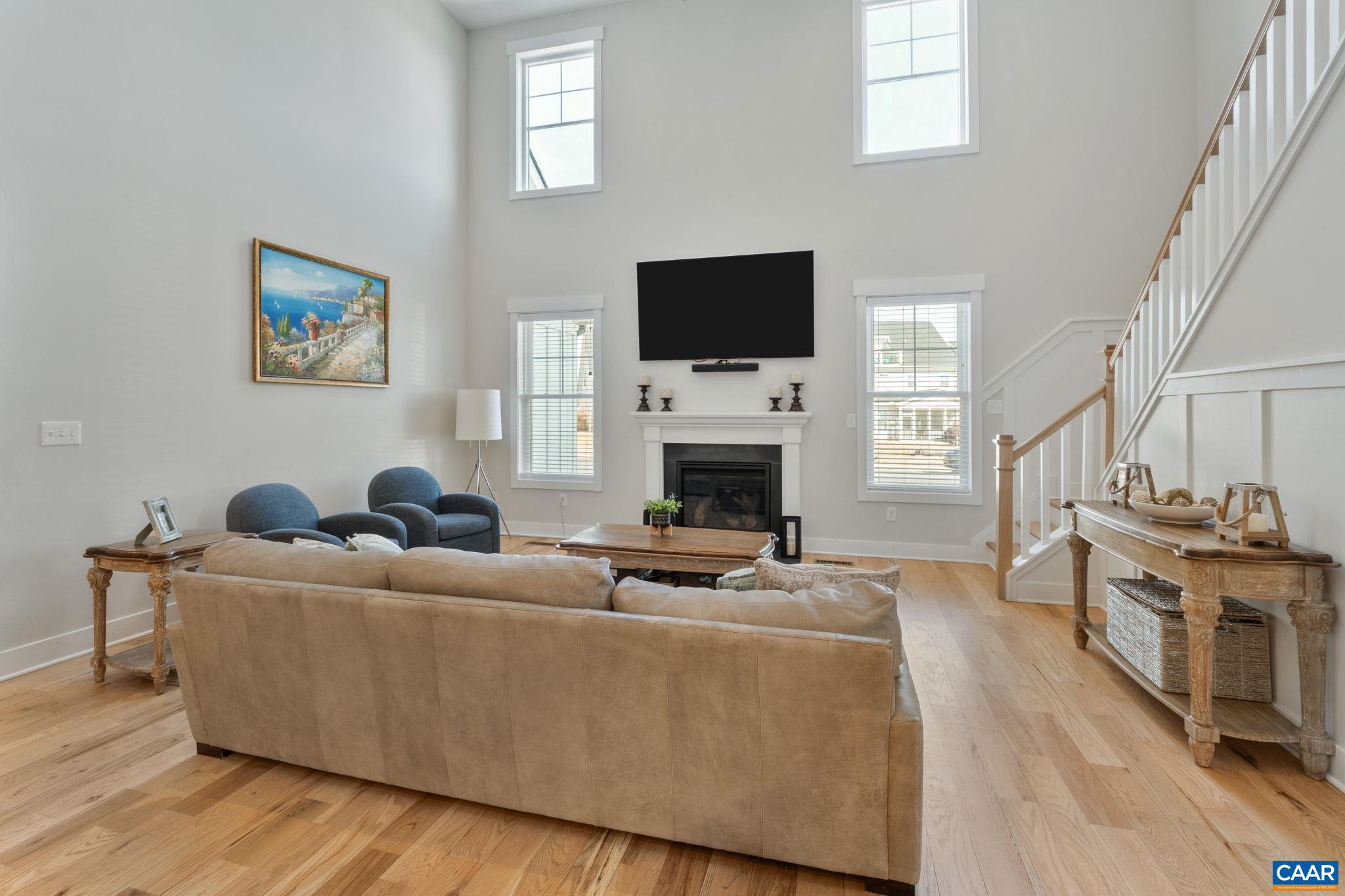 2206 Fowler Street Charlottesville, VA 22901 - Photo 18 of 59 a living room with furniture a flat screen tv and a fireplace