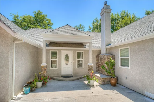 a view of a room with windows