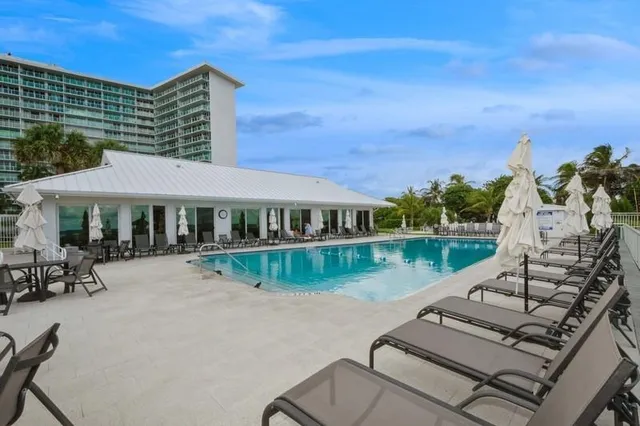 a view of a stadium that has a big yard