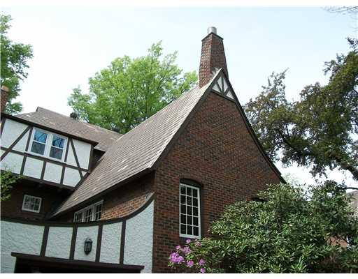 122 Gladstone Road Pittsburgh, PA 15217 - Photo 3 of 18 Exterior Back. Beautiful blue and red brick stucco exterior with slate roof and graceful lines