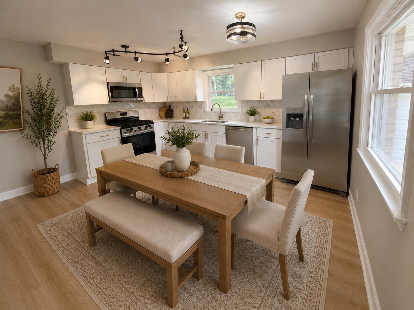 408 Cherry Hill Road Dyer, IN 46311 - Photo 10 of 31 a kitchen with stainless steel appliances a stove a refrigerator and a dining table