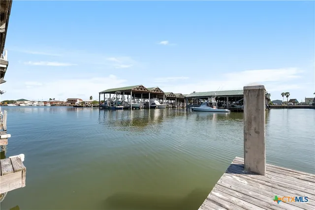 a view of a lake with houses
