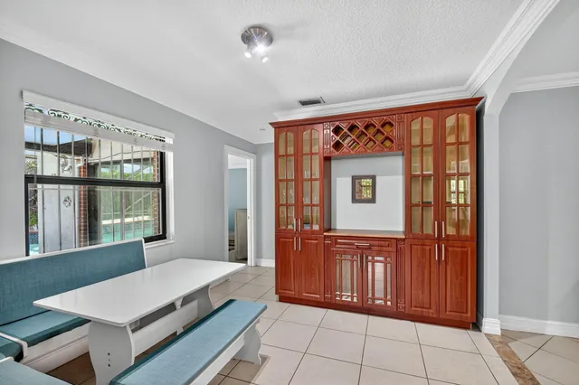 a workspace with furniture and window