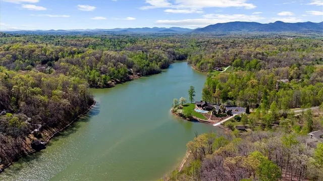a view of lake with mountain