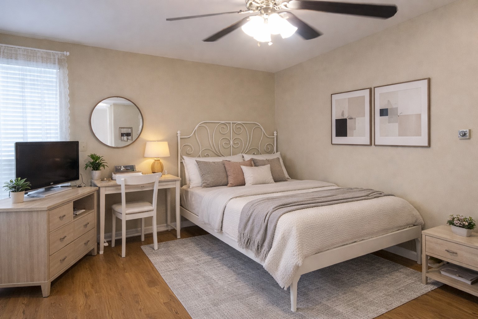 1000 West 26th Street, Unit 112 Austin, TX 78705 - Photo 1 of 14 a spacious bedroom with a bed and a flat screen tv