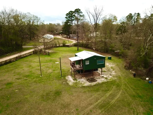 a garden view with a seating space