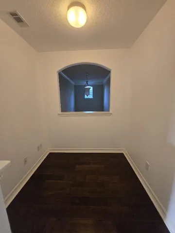 a view of wooden door