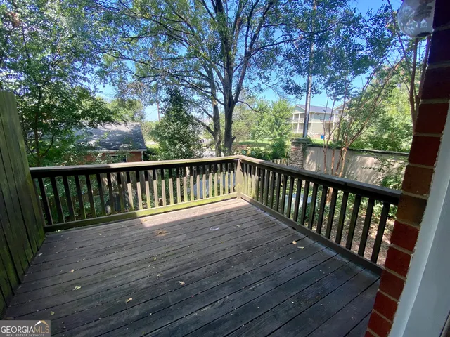 a view of wooden deck