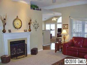 3716 Leela Palace Way Fort Mill, SC 29708 - Photo 2 of 8 a living room with furniture a window and a fireplace