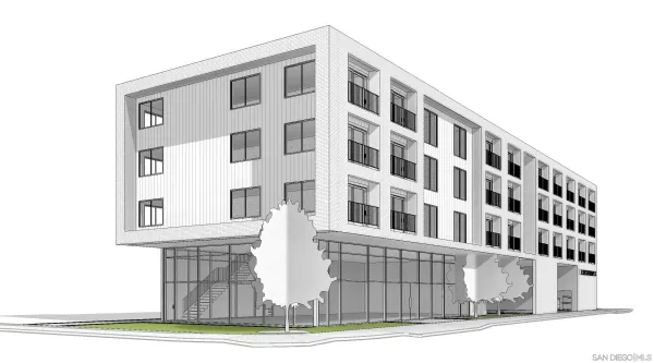 a front view of a building