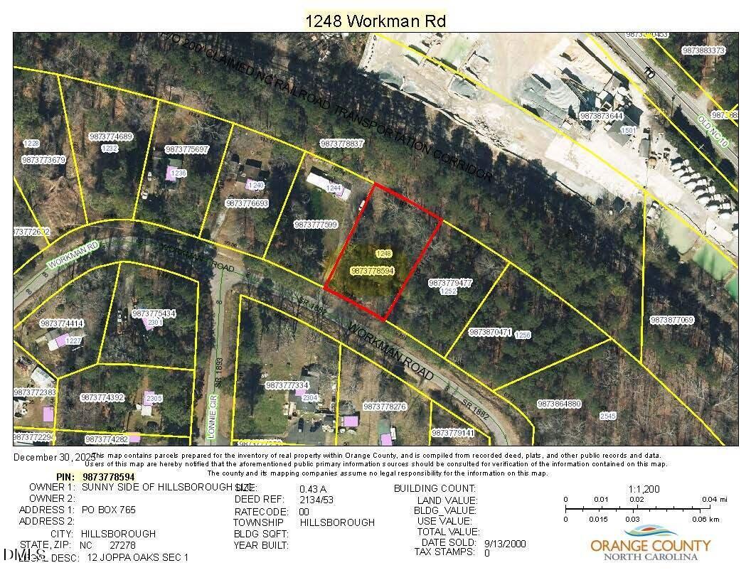 1248 Workman Road Hillsborough, NC 27278 - Photo 2 of 3 1248 Workman GIS Aerial