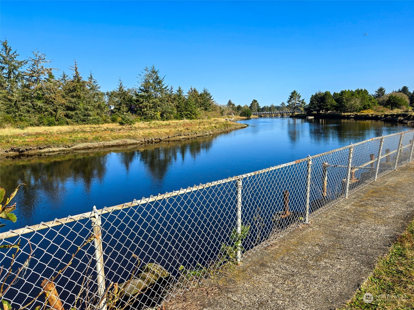 3137 Highway 109 Copalis Beach, WA 98535 - Photo 5 of 17 a view of a lake with a wooden bridge