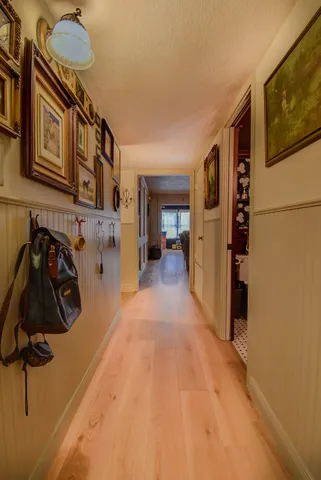a view of a room with furniture and storage