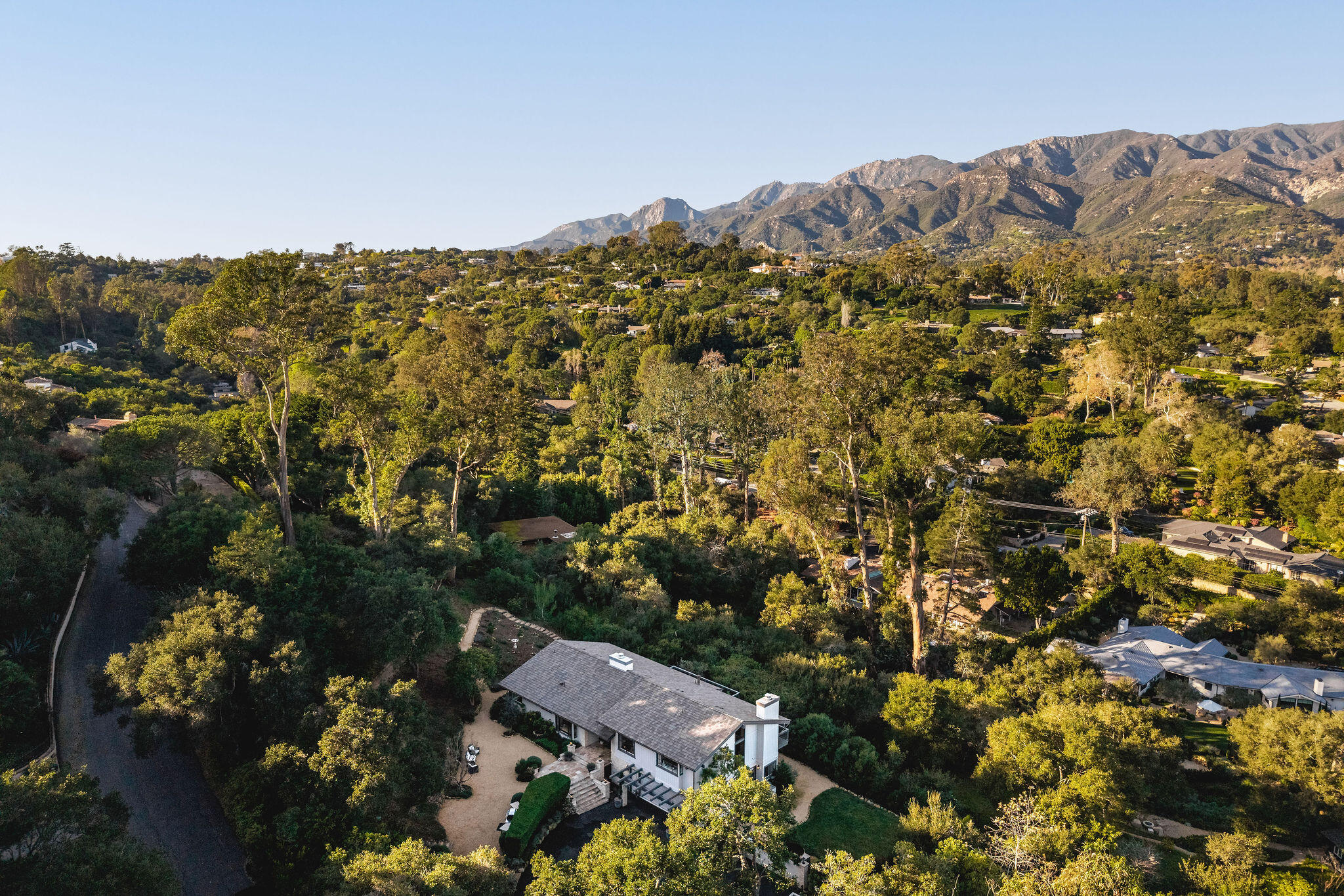395 Woodley Road Montecito, CA 93108 - Photo 30 of 30 an aerial view of residential house and outdoor space