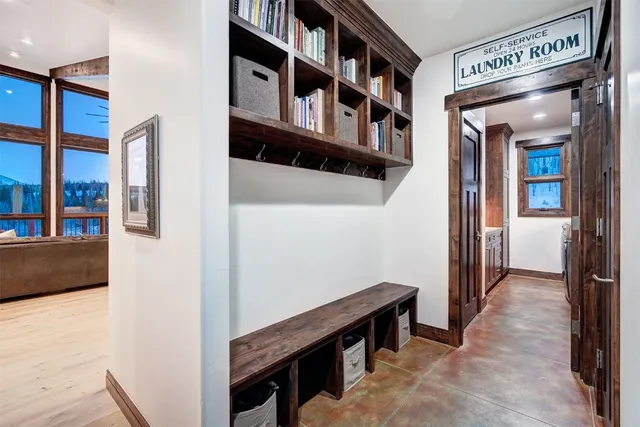 a view of a hallway with entryway