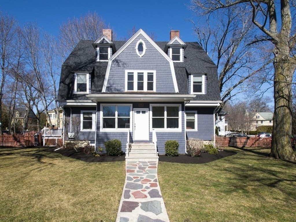 155 Eastbourne Road Newton, MA 02459 - Photo 1 of 25 a front view of a house with a yard