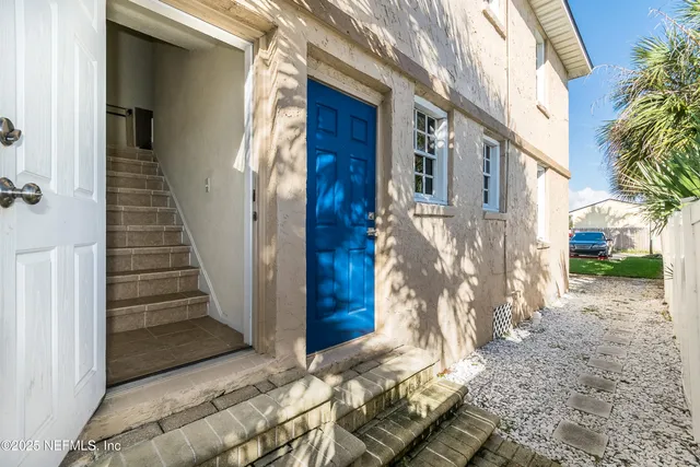 a view of a house with a door