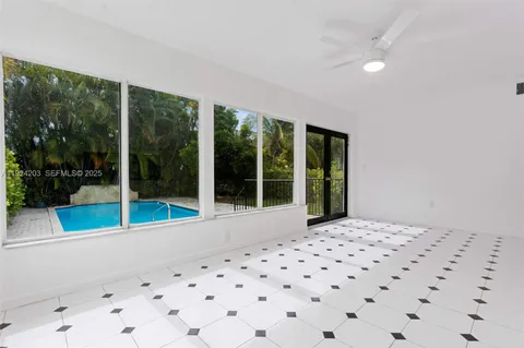 a living room with a large window