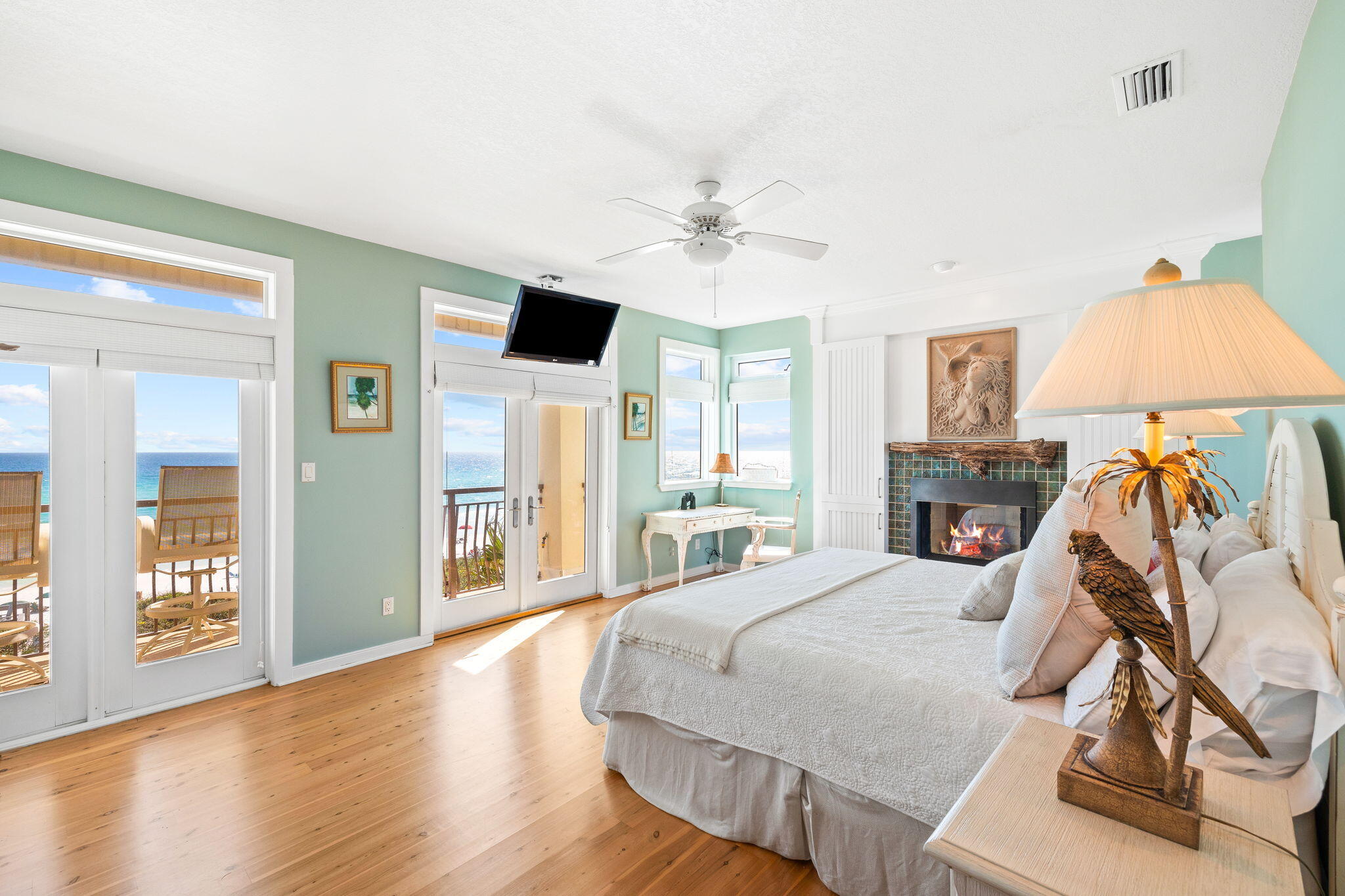 24 Bramble Grove Place Santa Rosa Beach, FL 32459 - Photo 47 of 89 a spacious bedroom with a bed and a flat screen tv