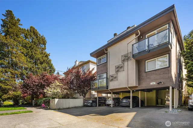 a front view of a building with street