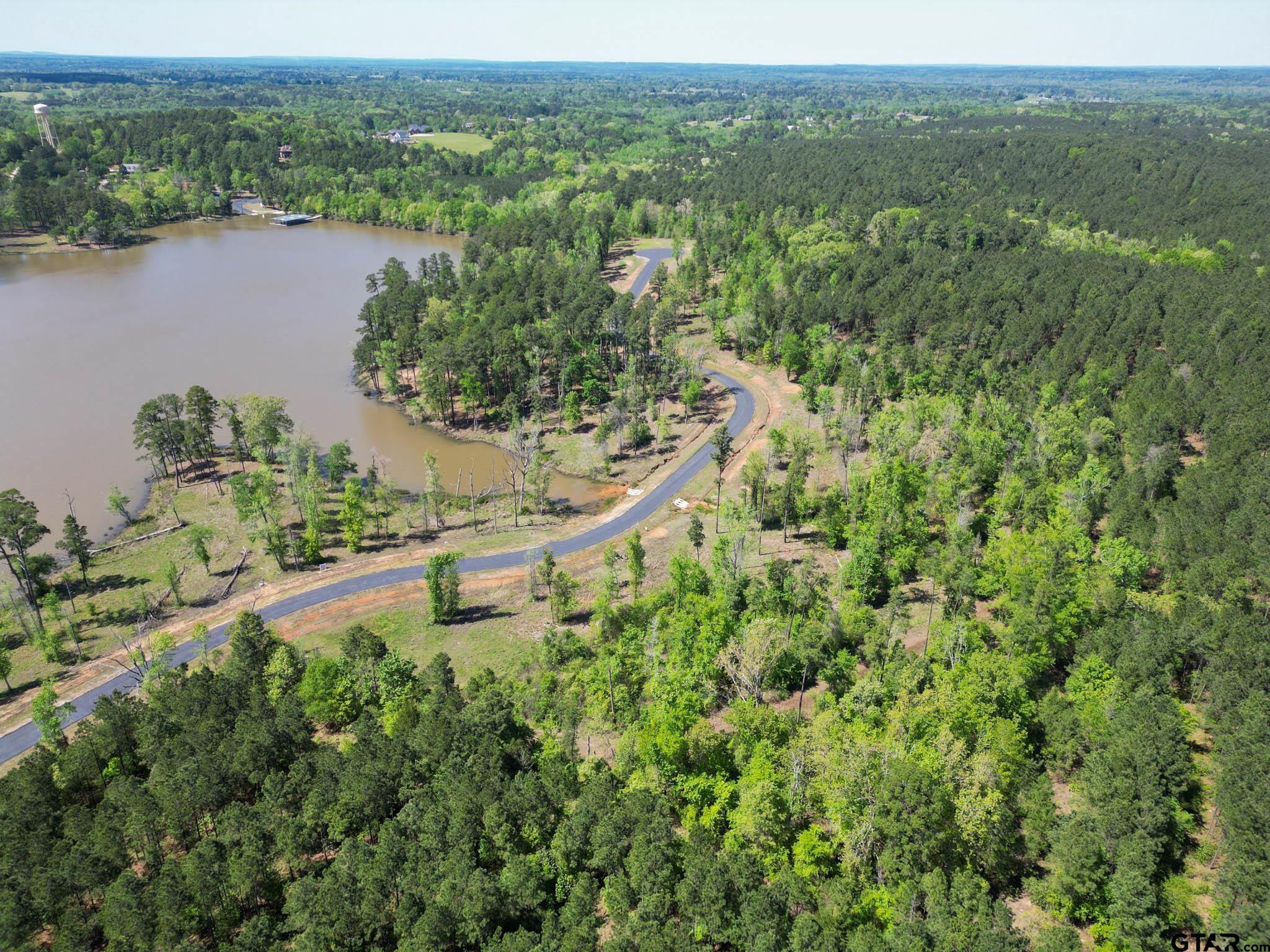 53 Marble Way Hallsville, TX 75650 - Photo 13 of 17 an aerial view of a house with a yard and lake view