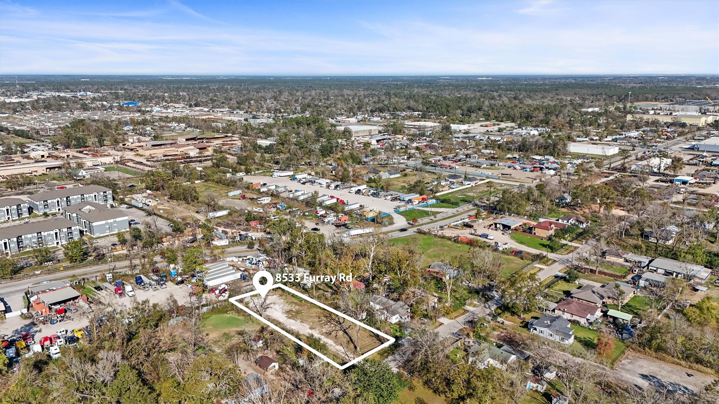 8533 Furray Road Houston, TX 77028 - Photo 2 of 14 an aerial view of residential building with parking space