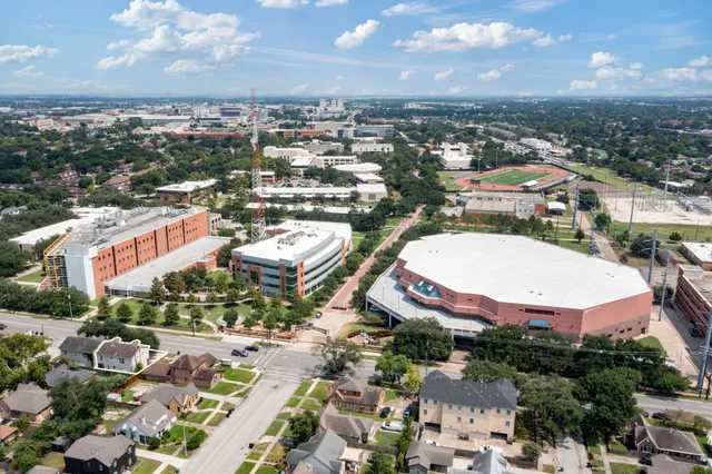 an aerial view of a city
