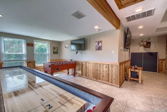 a living room with furniture