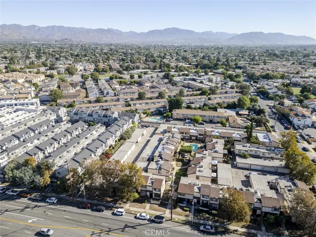 a view of city and mountain