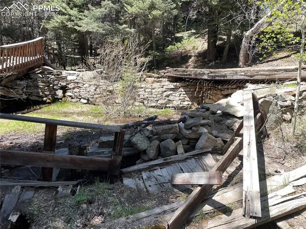 a view of a garden with an outdoor space