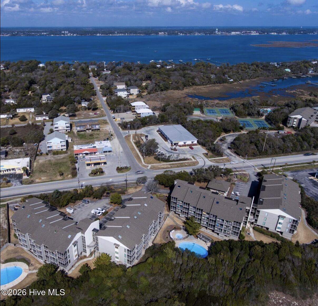 2511 West Fort Macon Road, Unit 211B Atlantic Beach, NC 28512 - Photo 34 of 38 Aerial view towards sound