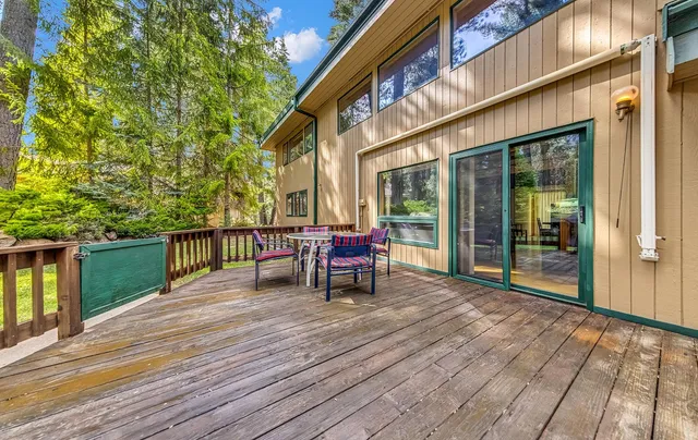 a view of a chairs on the deck
