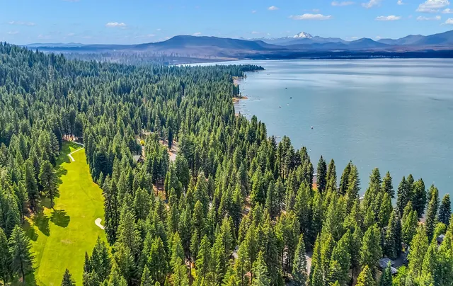 a view of lake with mountain